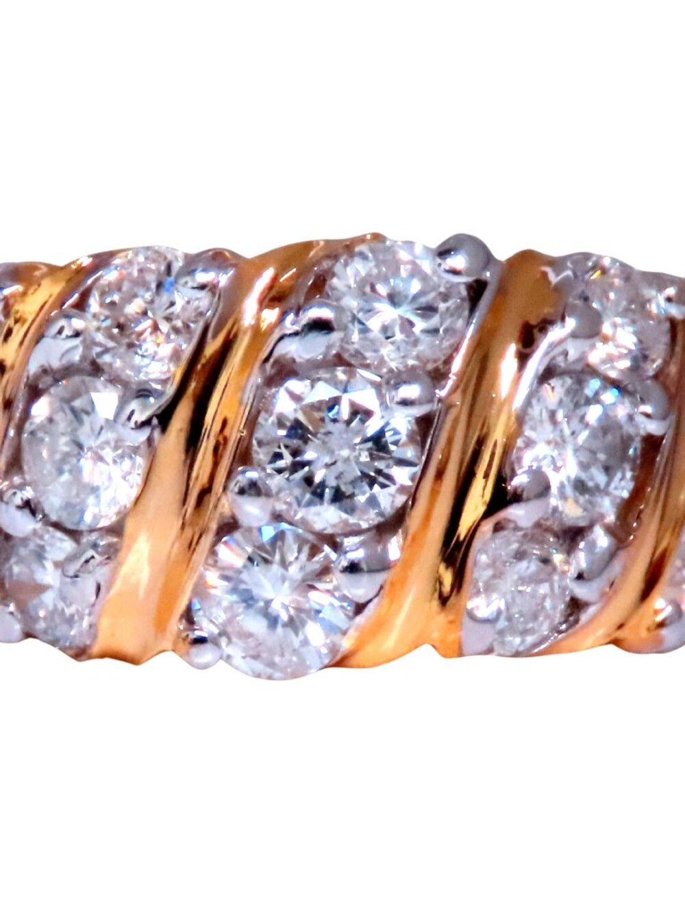 1.60ct Natural Round Diamonds Slant 14kt Gold 12422*